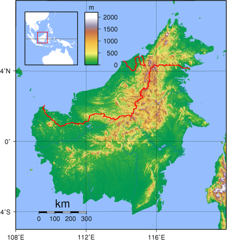 Mapa Borneo
